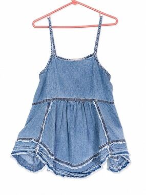 We The Free Denim Sleeveless Babydoll Top XS